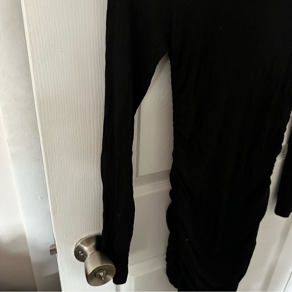 Black Ribbed Mini Dress - Picture 6 of 8